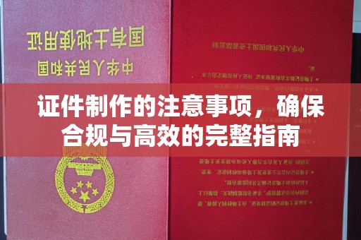 张家川证件制作的注意事项，确保合规与高效的完整指南