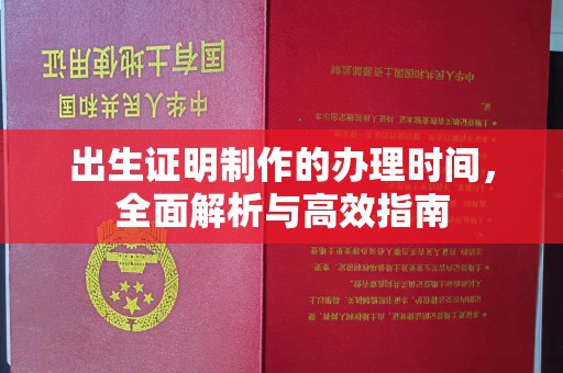 张家川出生证明制作的办理时间，全面解析与高效指南