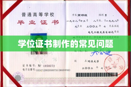 张家川学位证书制作的常见问题