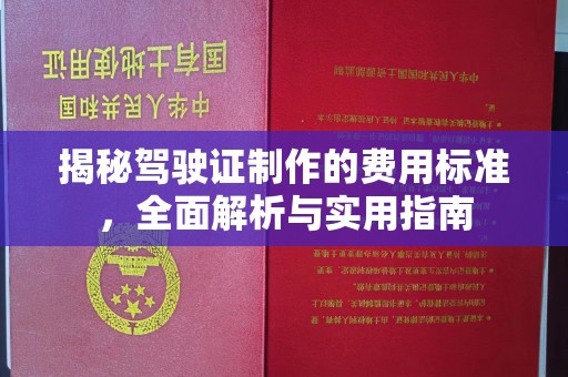 张家川揭秘驾驶证制作的费用标准，全面解析与实用指南