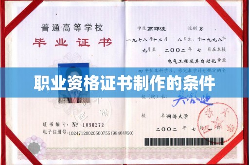 张家川职业资格证书制作的条件