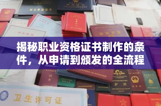 张家川揭秘职业资格证书制作的条件，从申请到颁发的全流程解析
